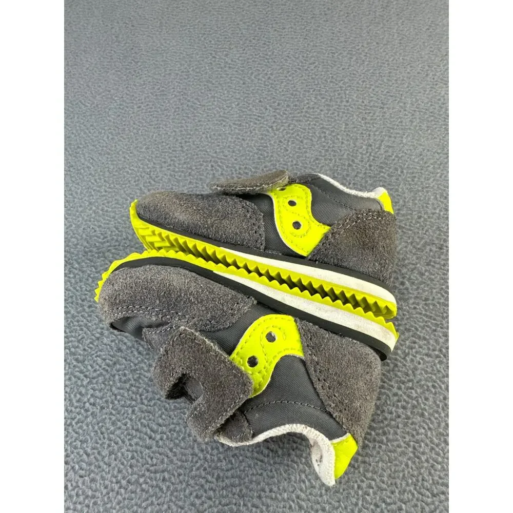 Saucony Infant Boy Baby‎ Jazz Crib Grey Green Athletic Sneaker Size 3